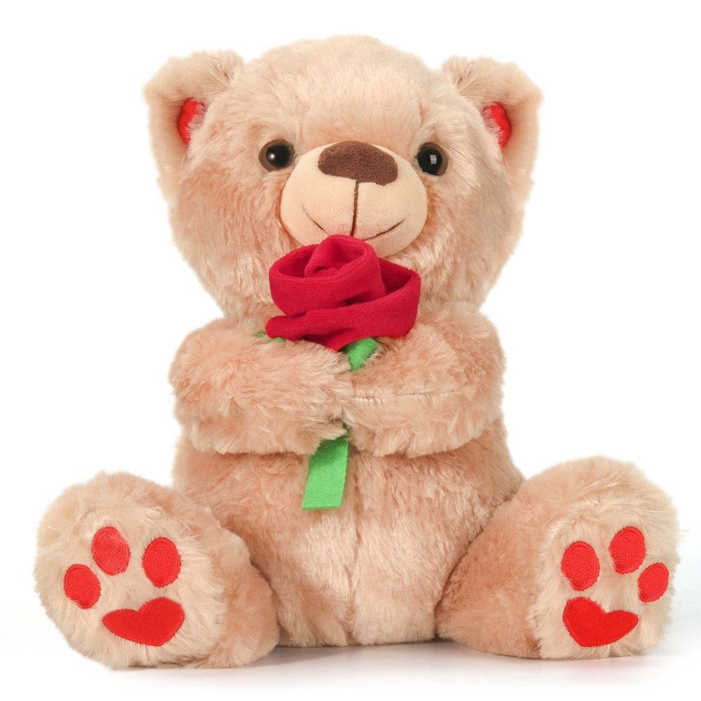 Brinquedo de pelúcia Stuffed Animal Bear Dia dos Namorados 30 cm com rosa