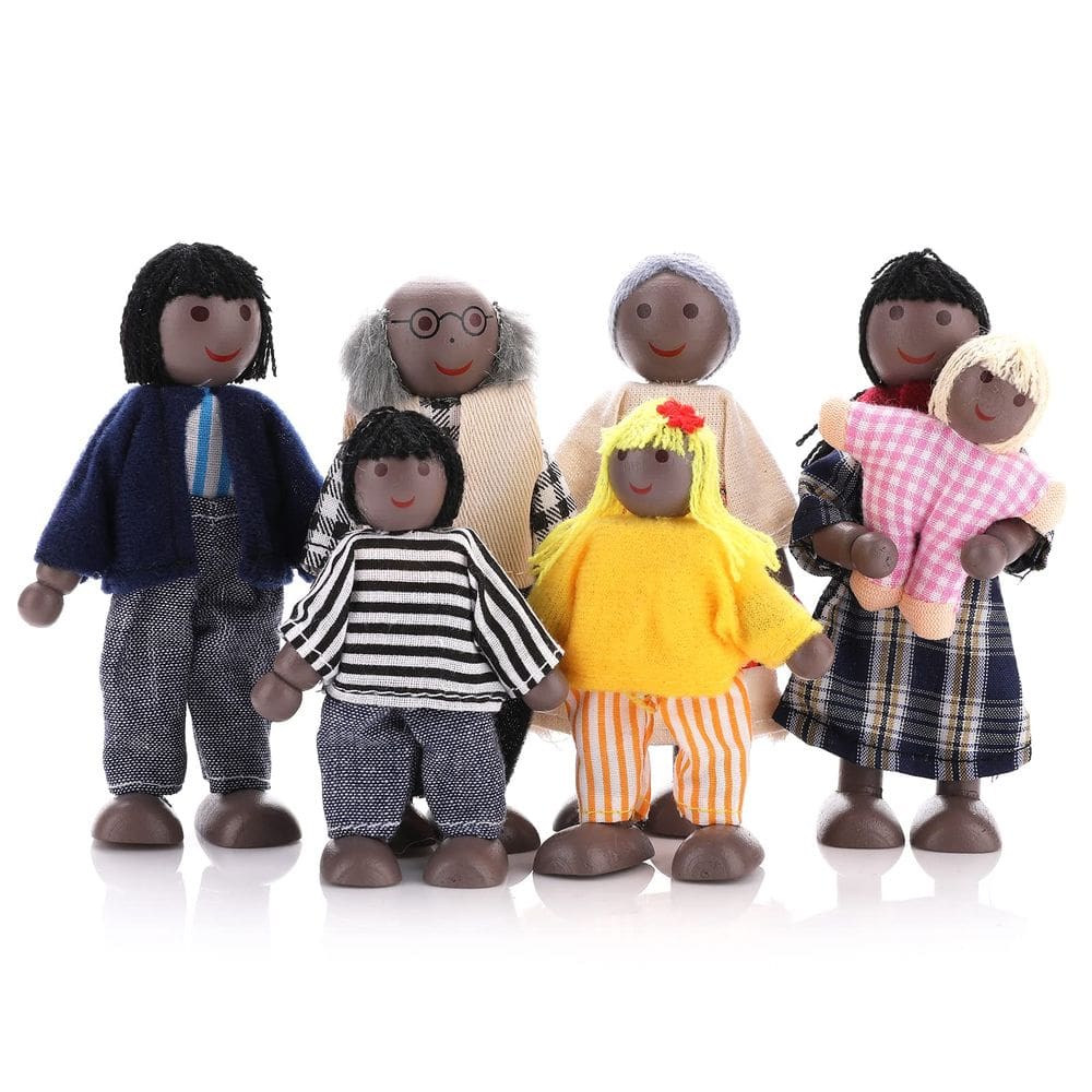 Bonecas Dollhouse Family People cobee, 7 peças de madeira