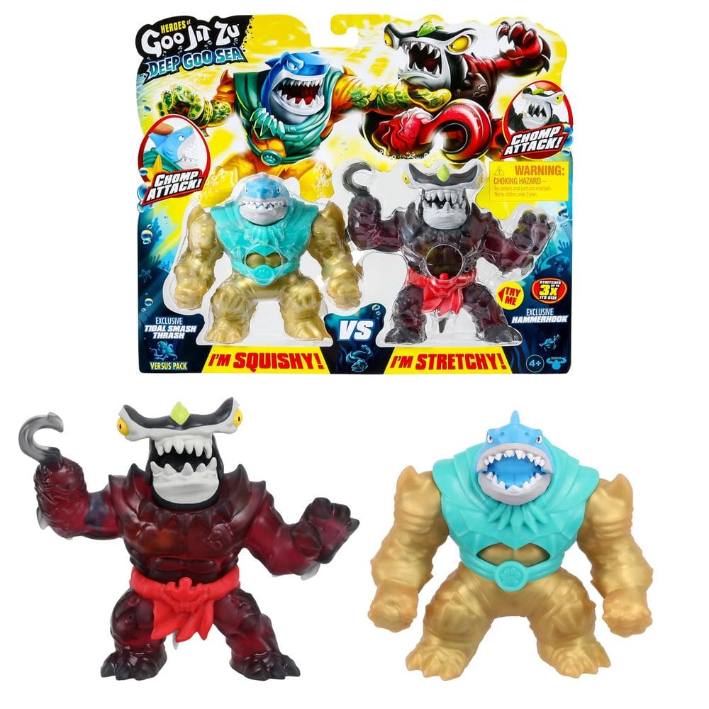 Pacote de figuras Heroes of Goo Jit Zu Deep Goo Sea Tidal Smash VS Hammerhook