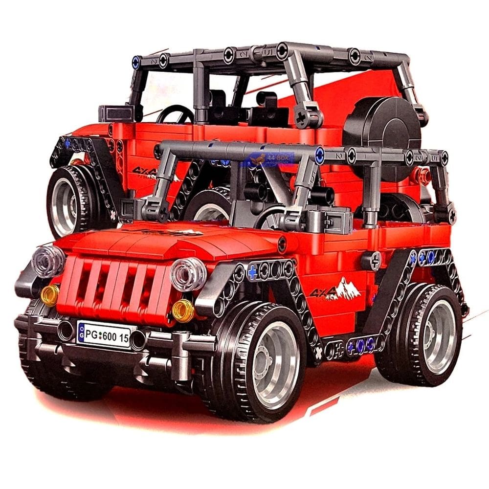 Carrinho Bloco Montar Brinquedo Carro Vermelho Folia Imports