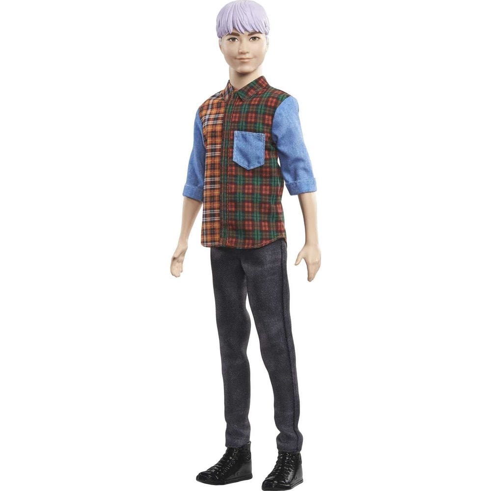 Boneca fashion Barbie Ken Fashionistas #154 com cabelo roxo