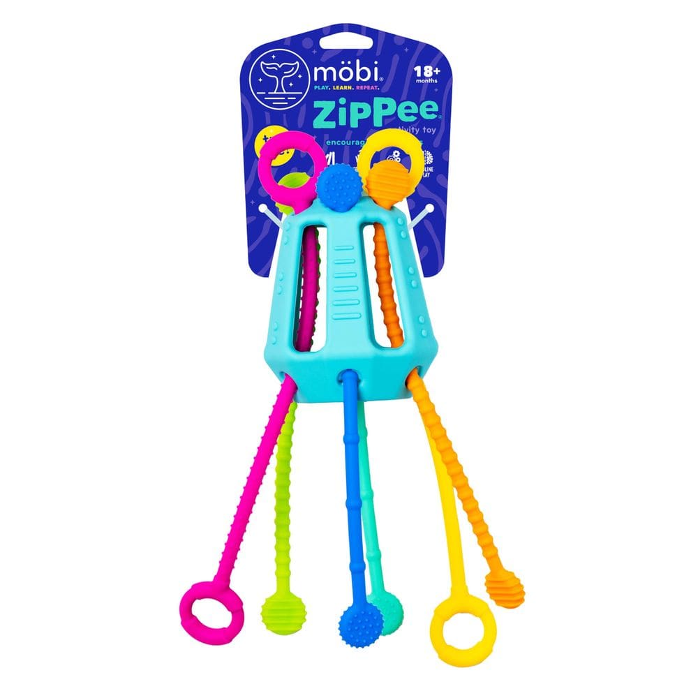 Brinquedo de atividades MÖBI Zippee Montessori para criança de 1 ano+silicone