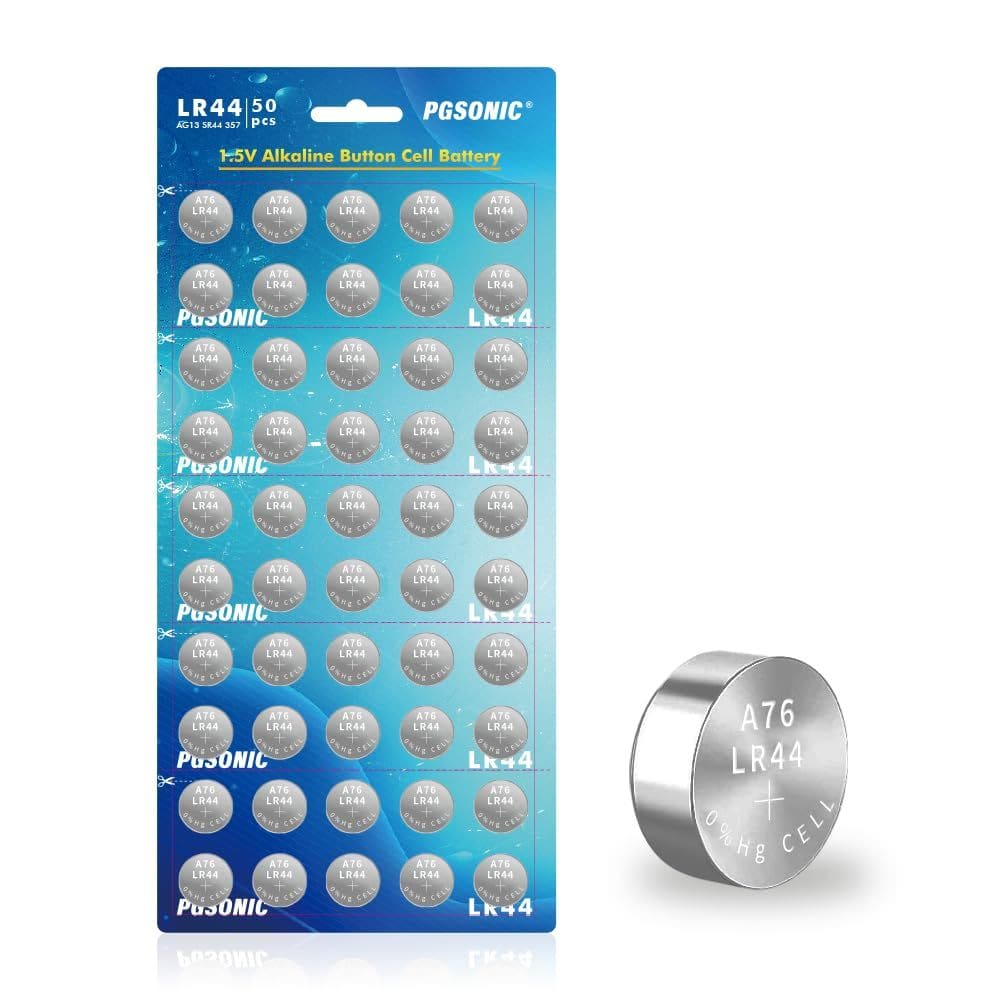 Bateria PGSONIC LR44 alcalina 1,5 V, pacote com 50