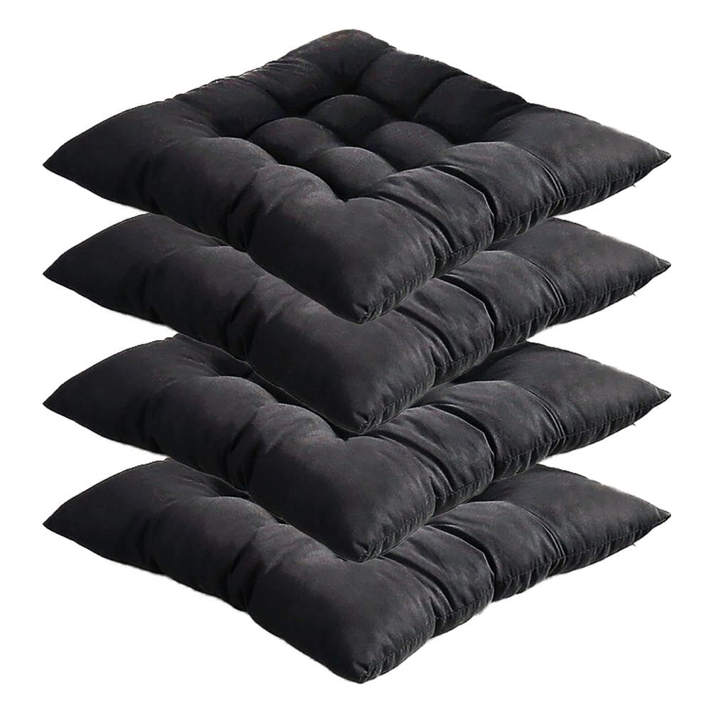 Conjunto de 4 almofadas de cadeira Fymlhomi para cadeiras de jantar pretas