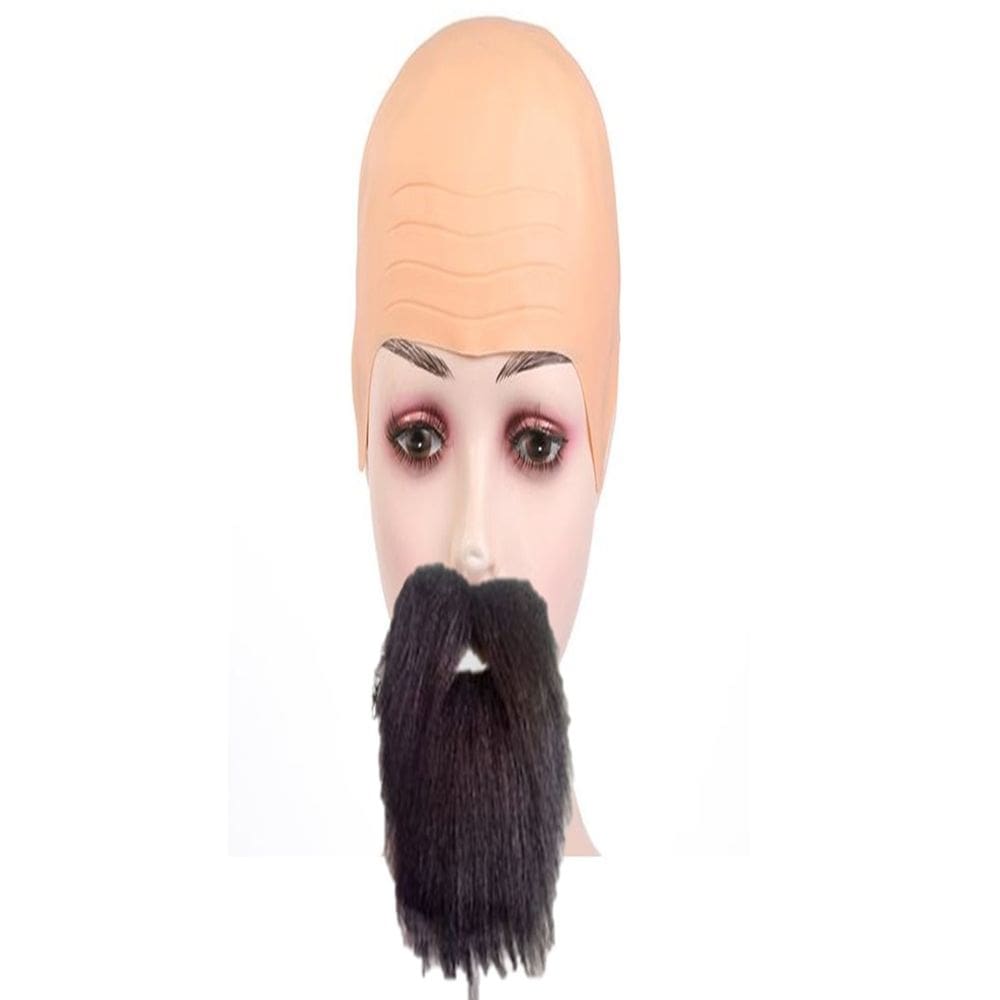 Fantasia Peruca Latex Careca E Barba Carnaval Halloween