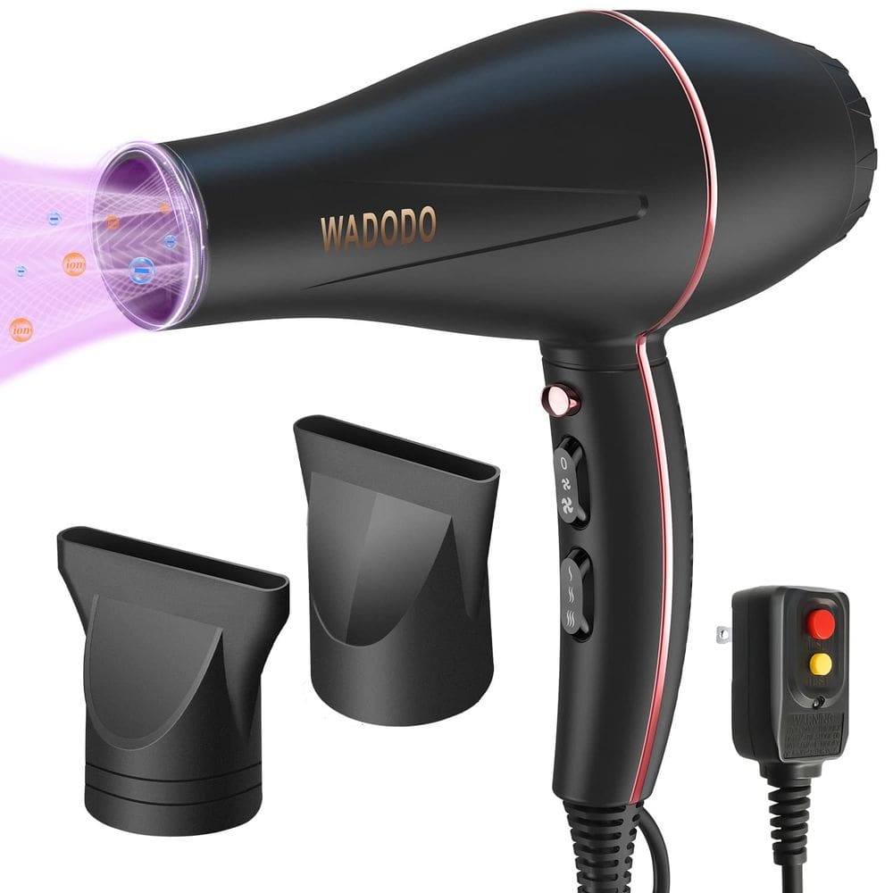 Secador de cabelo WADODO Ionic 2200W Professional de secagem rápida 110-120V