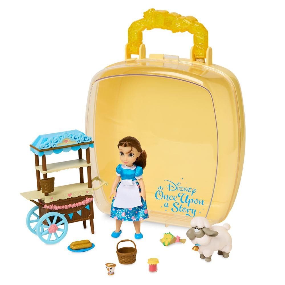Conjunto de brinquedos para bonecas Disney Store Princess Belle Beauty Beast 13 cm