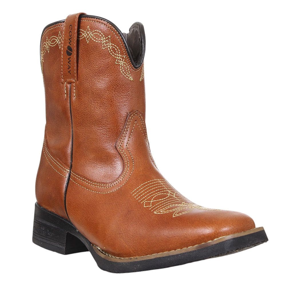 Bota Feminina Caramelo Bico Quadrado Cow Way 37891