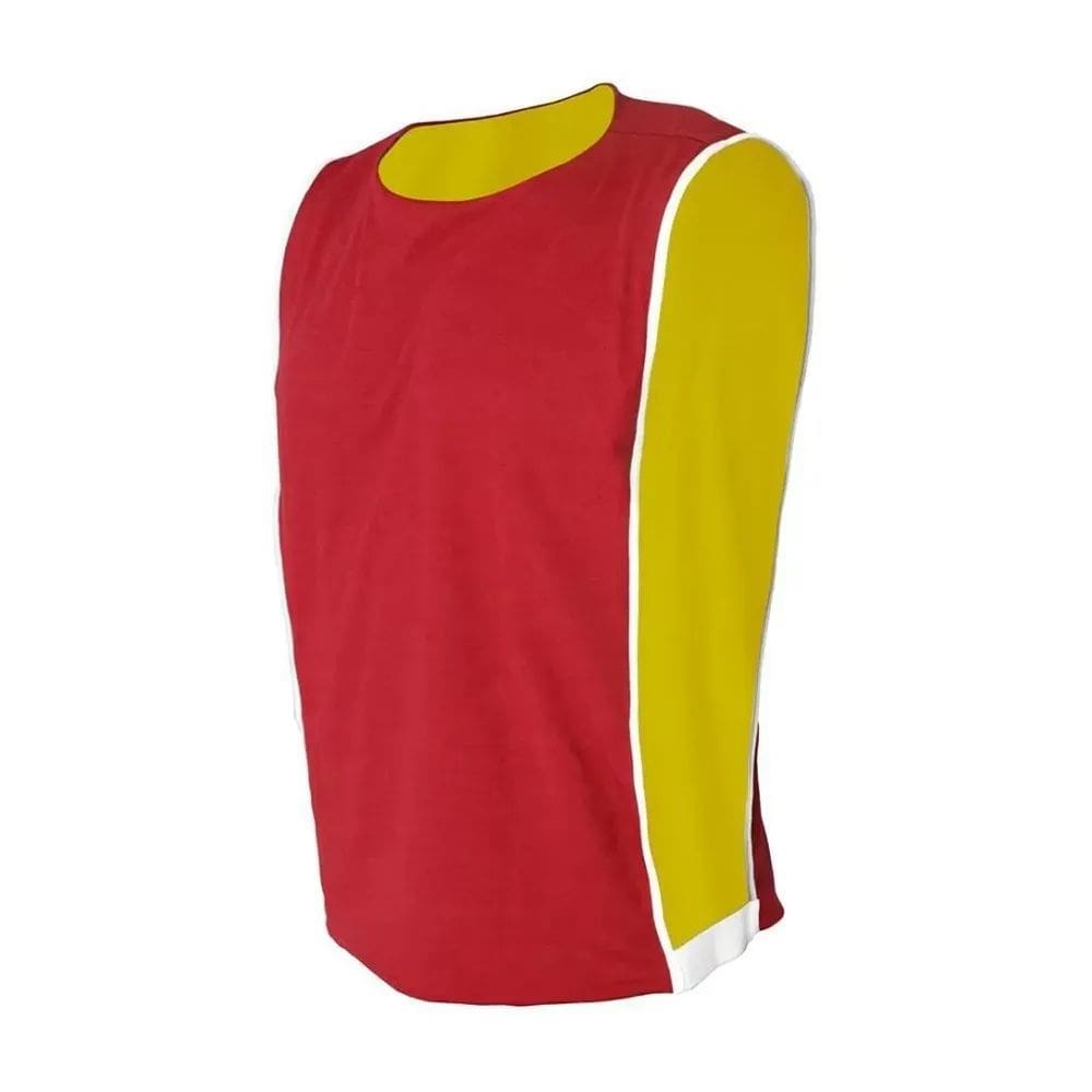 Colete Esportivo Dupla Face Vermelho e Amarelo - Kanga Sport
