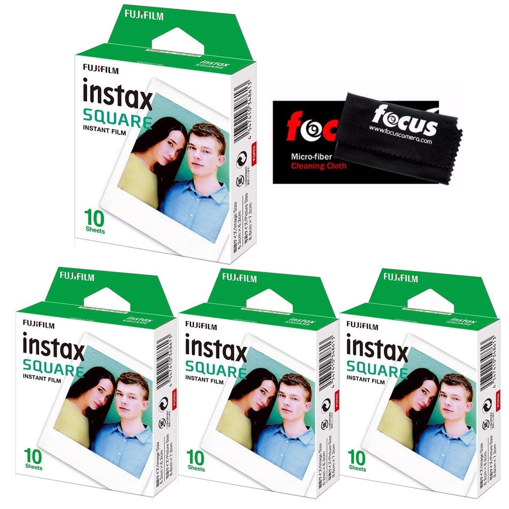 Filme Fujifilm Instax Square (40 exposições) com pano de limpeza