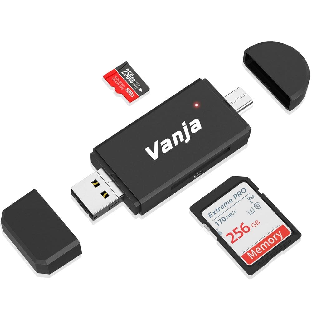 Adaptador de cartão SD para USB Vanja 3 em 1 USB-C USB-A Micro USB