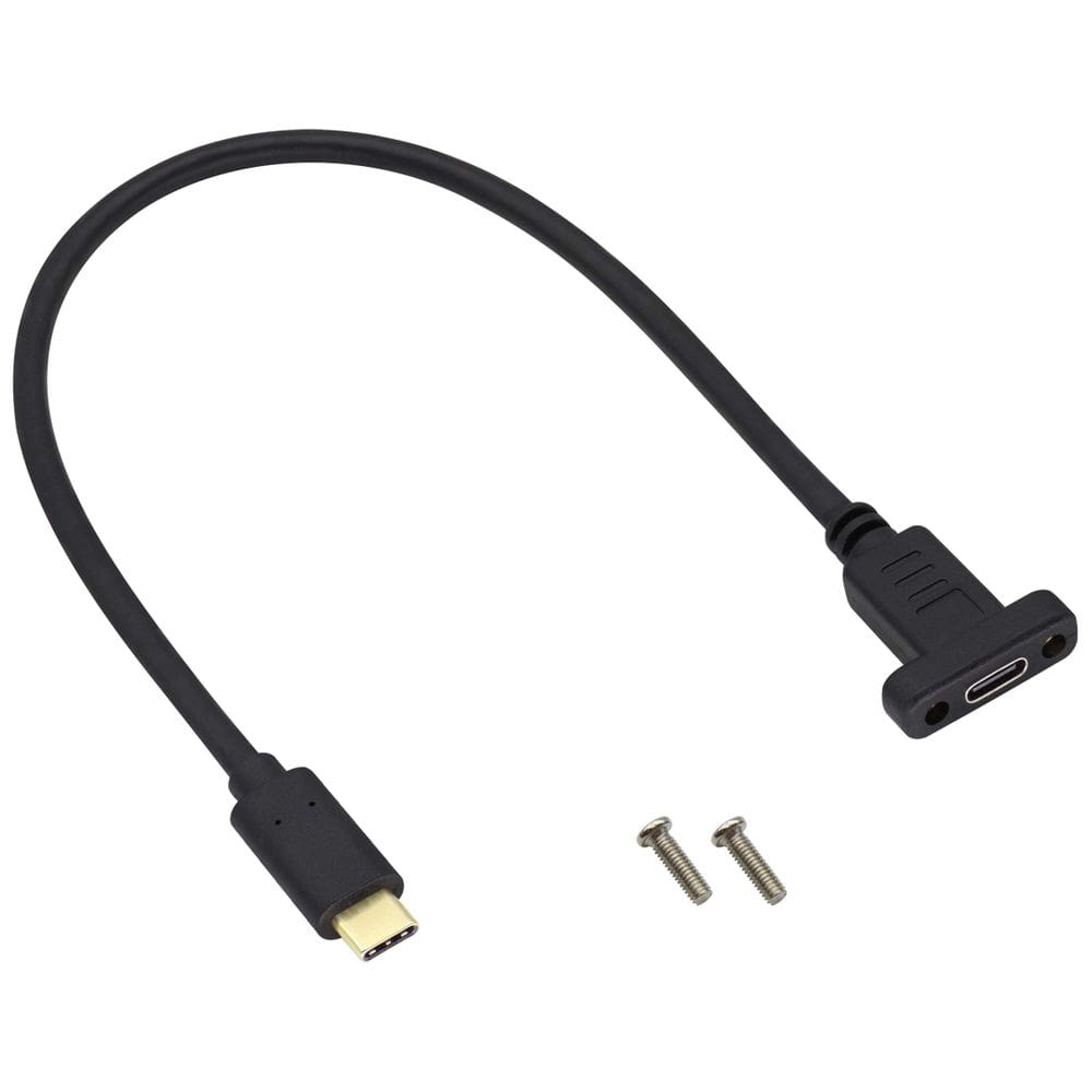Cabo adaptador USB tipo C 3.1 para montagem em painel AAOTOKK 0,3 m preto