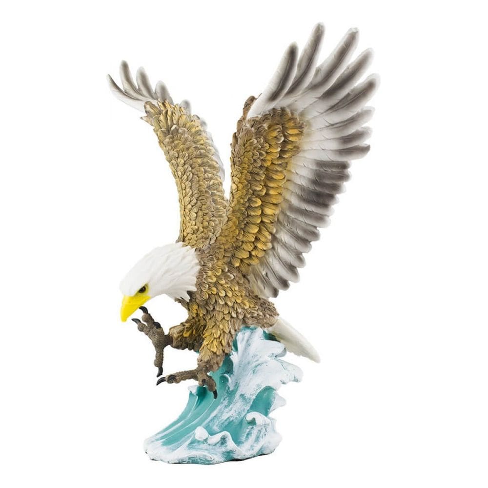 Enfeite Estátua Águia Decorativa 2 Cores Resina 40.5 Cm