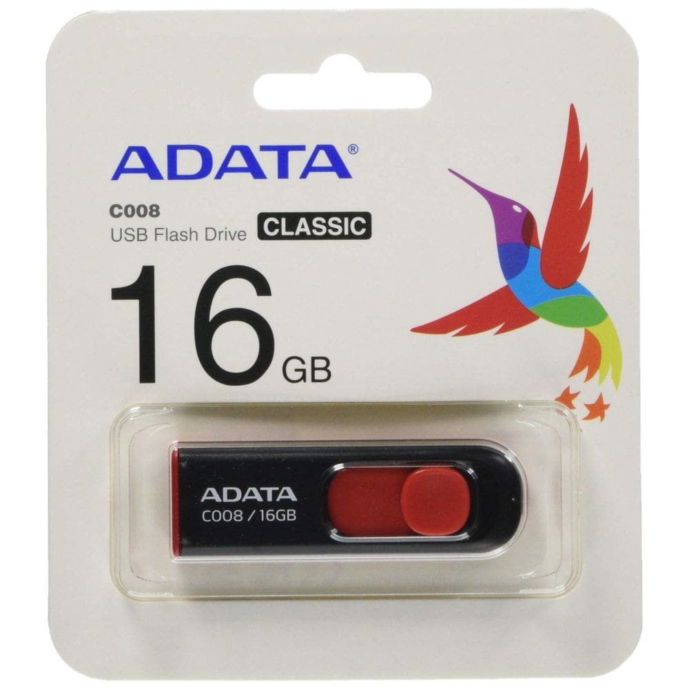 Unidade flash ADATA C008 16GB USB 2.0 retrátil sem tampa