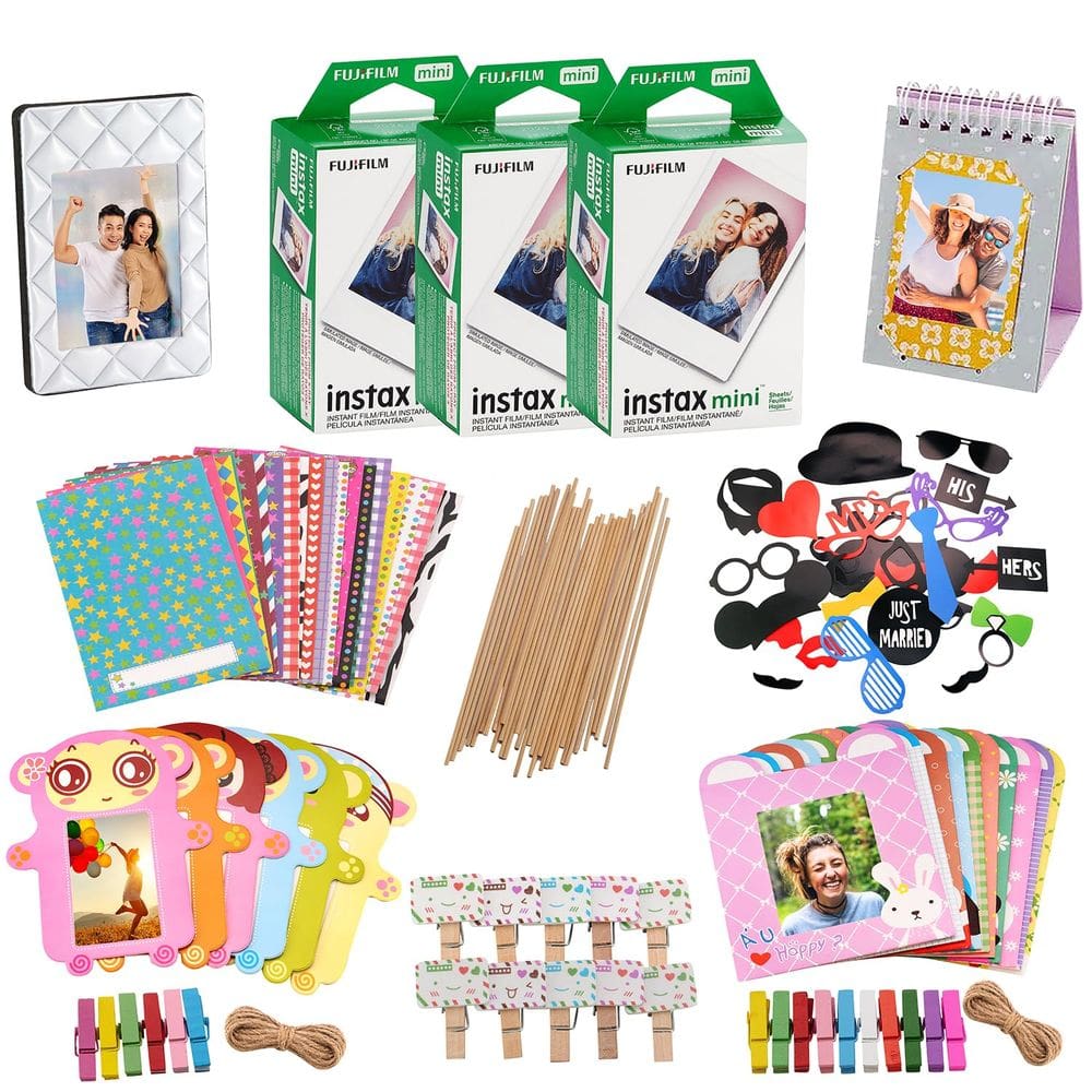 Kit de acessórios para câmera Fujifilm Instax Mini 8 com 60 filmes