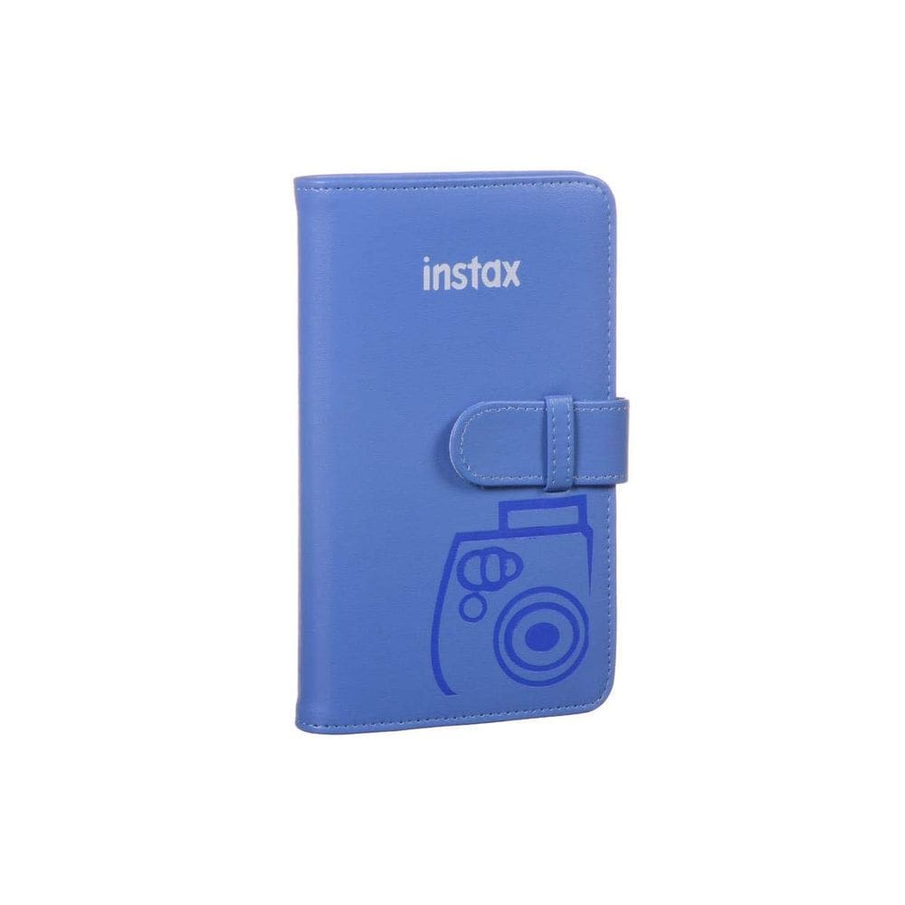 O álbum de carteira Instax Fujifilm Cobalt Blue contém 108 fotos