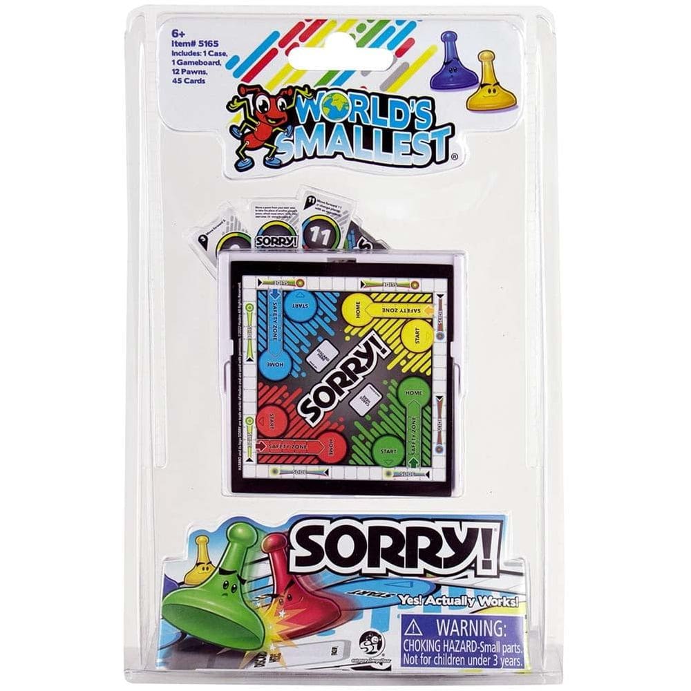 Game World`s Smallest Sorry para 1 a 2 jogadores com estojo de mais de 8 anos