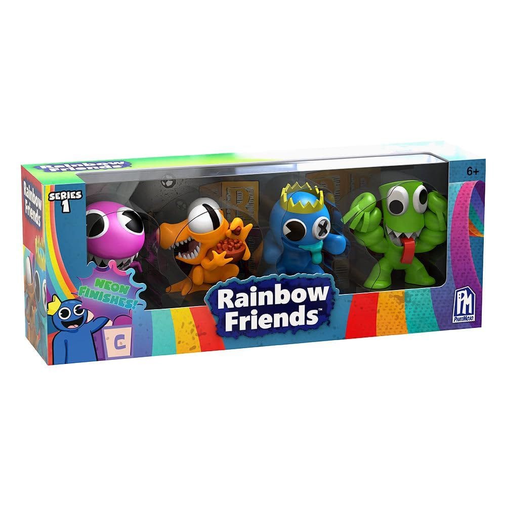 Minifigure Rainbow Friends Neon, pacote com 4, série 1, 2,5 polegadas
