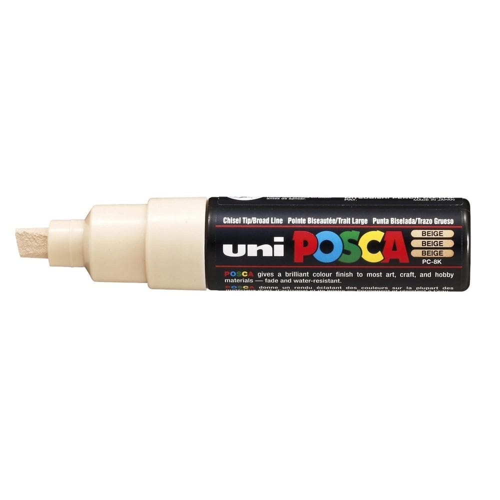 Caneta Marcadora Uni Posca PC-8K Chisel Tip Bege (pacote com 6)