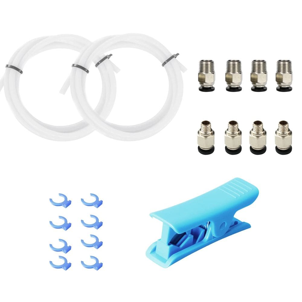 Impressora 3D Bowden Tube 2m PTFE Teflon com conexões e cortador