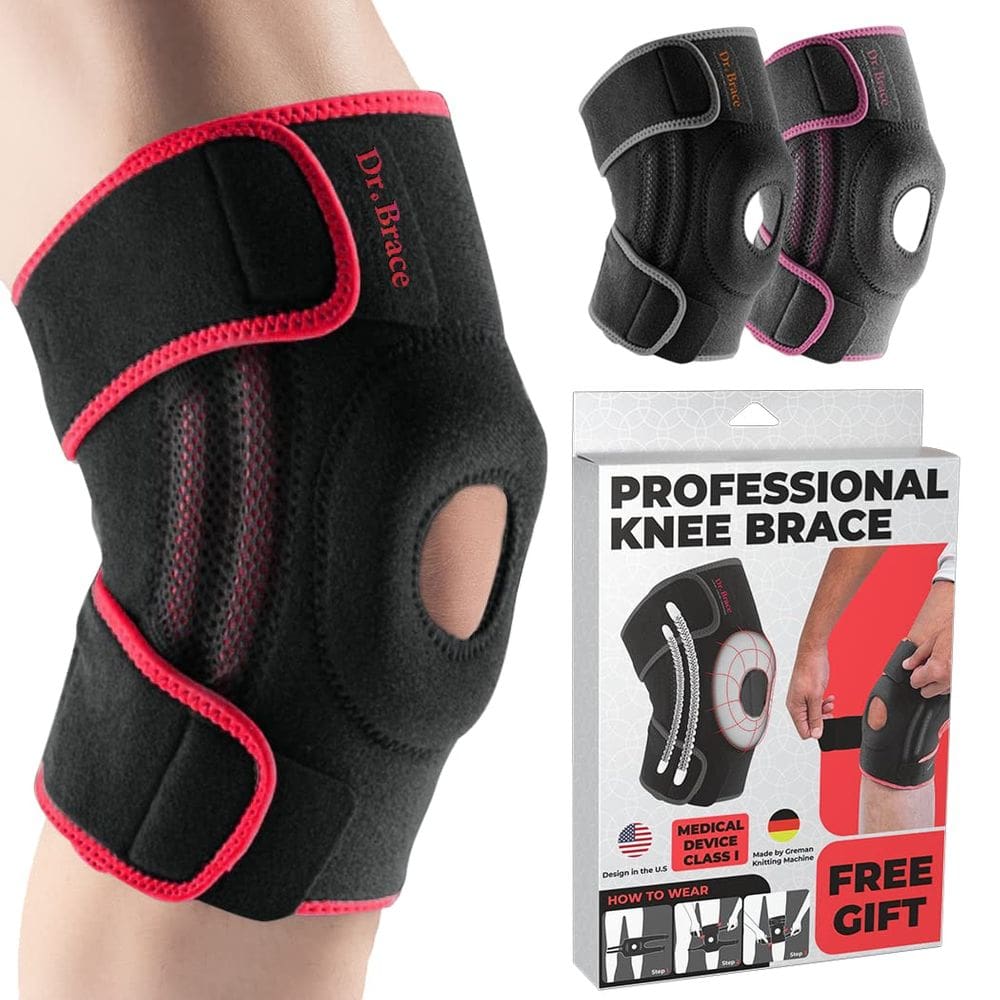 Joelheira DR. BRACE ELITE com estabilizadores laterais para homens/mulheres