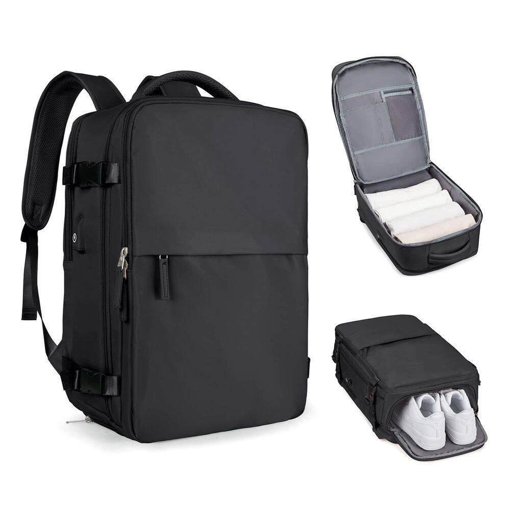 Mochila de viagem coofay Airline aprovada à prova d`água preta