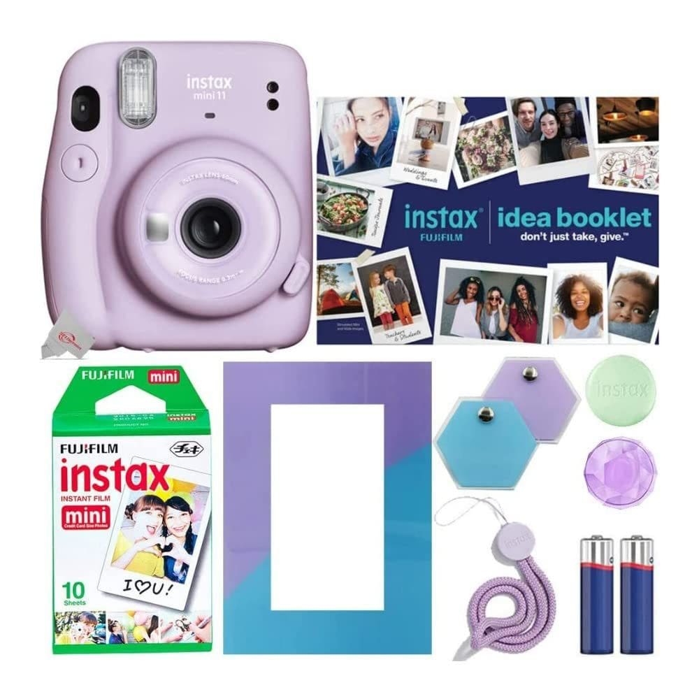 Câmera Fujifilm Instax Mini 11 roxa com filme e acessórios
