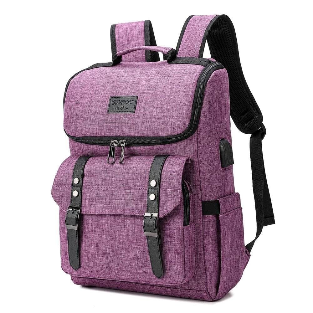 Mochila YALUNDISI Vintage Travel Laptop 15,6" com porta USB