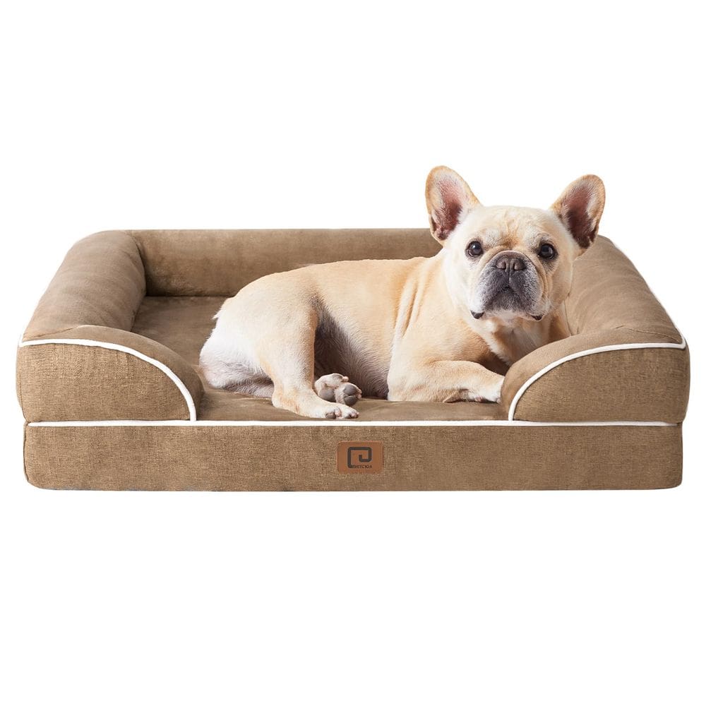 Cama de cachorro EHEYCIGA Espuma viscoelástica ortopédica impermeável para cães de médio porte