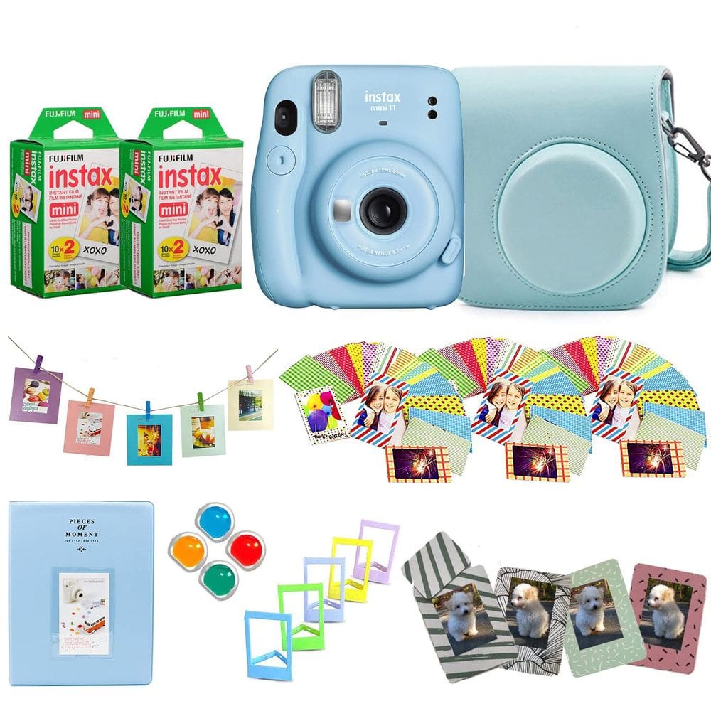 Câmera instantânea Fujifilm Instax Mini 11 com filme 40 fotos azul