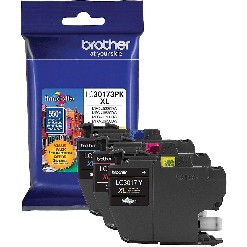 Cartuchos de tinta Brother LC30173PK High Yield XL, pacote com 5