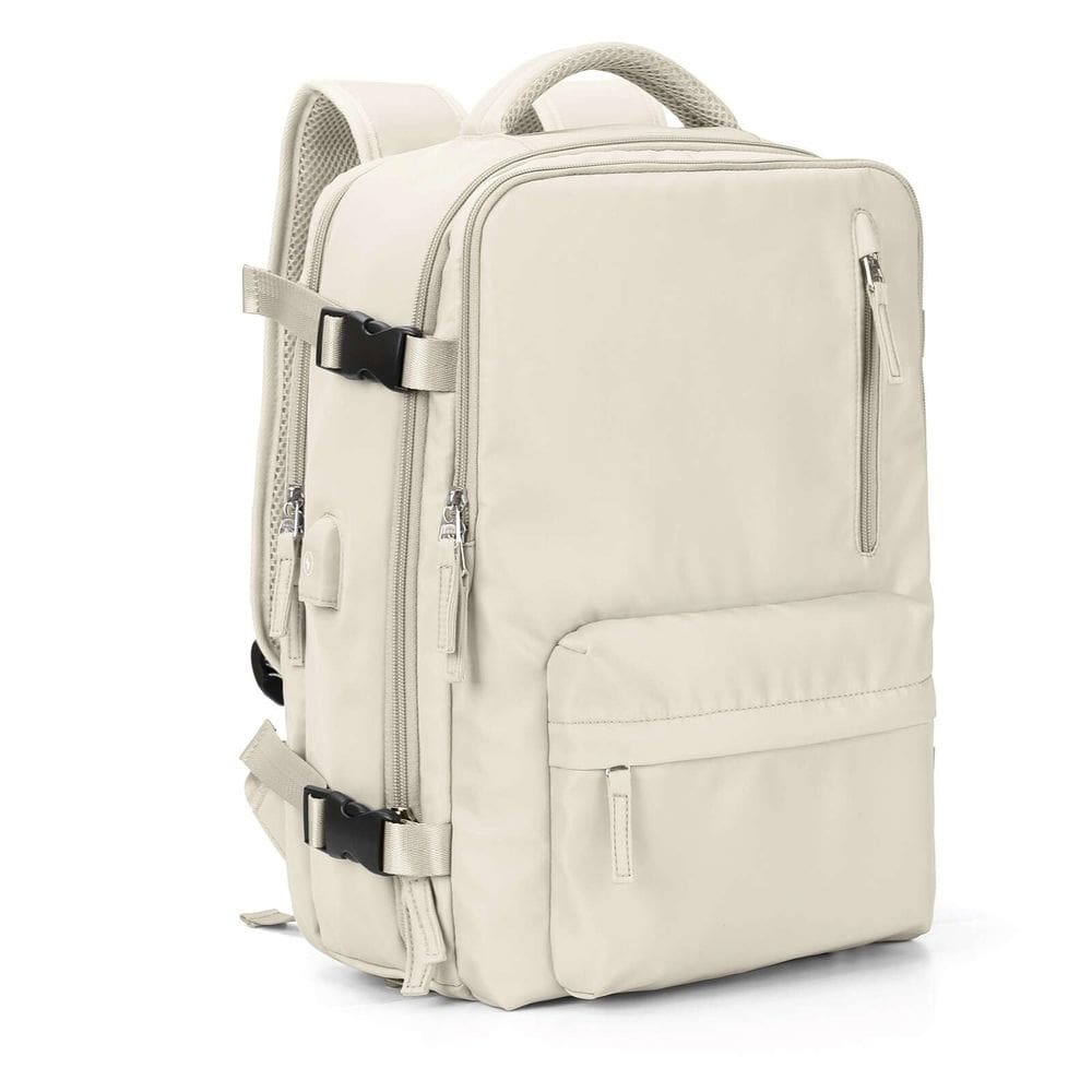 Mochila de viagem VGCUB Large 40L para mulheres e homens, laptop de 17", bege