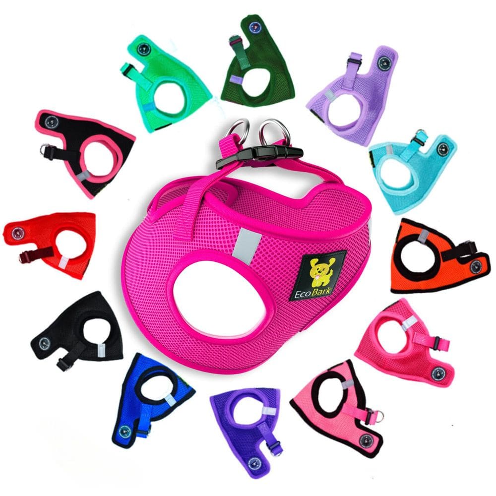 Arnês para cães EcoBark Pink XXXS Soft Mesh para raças de brinquedos