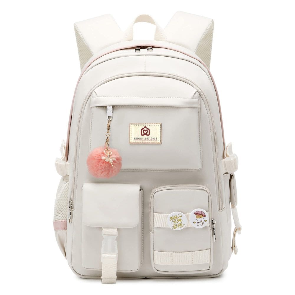 Mochila Hidds Laptop 15,6" School College Anti-Roubo Esbranquiçada