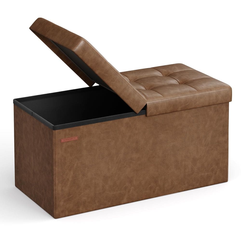 Pufe de armazenamento dobrável SONGMICS Coffee Brown ULSF045K01