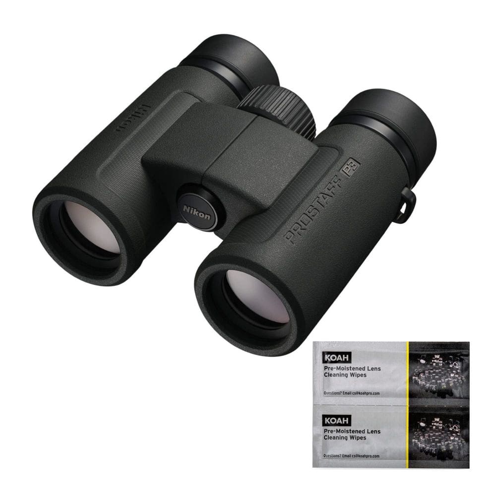 Binóculos Nikon Prostaff P3 8X30 com toalhetes de limpeza de lentes