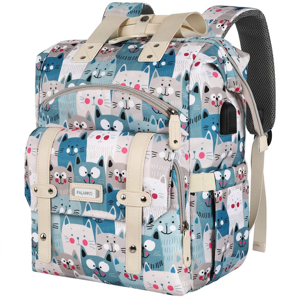 Mochila para laptop FALANKO para mulheres de 15,6" com porta USB e RFID