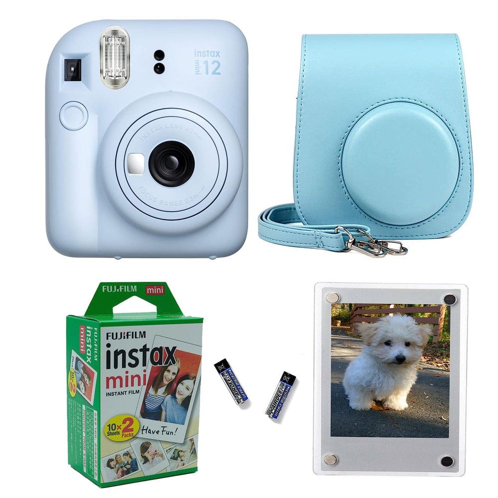 Câmera instantânea Fujifilm Instax Mini 12 com estojo e 20 filmes