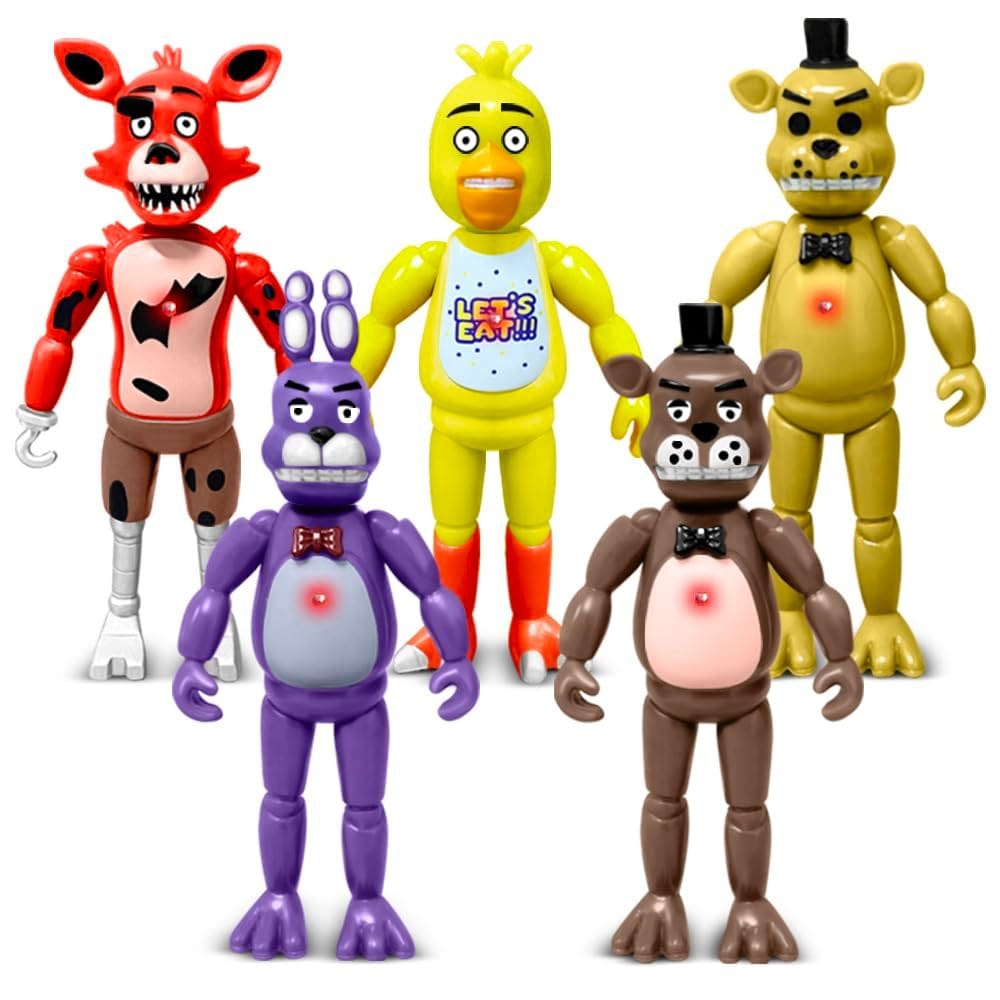 Conjunto de bonecos de ação com personagens do jogo LASAMA com luz de 13,5 a 15 cm