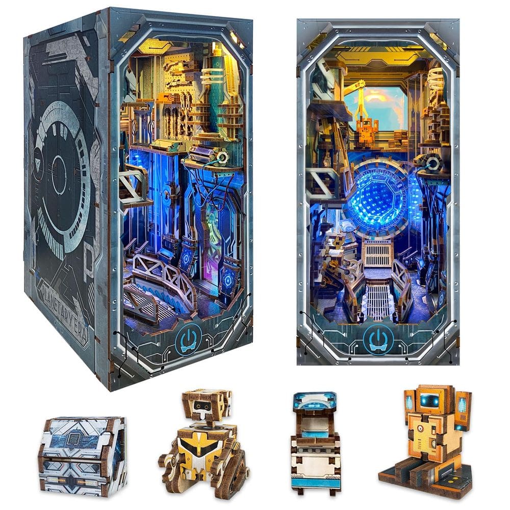 Kit Book Nook ITEFDTUTNE PLANETARY ERA com luz LED e defletor de poeira