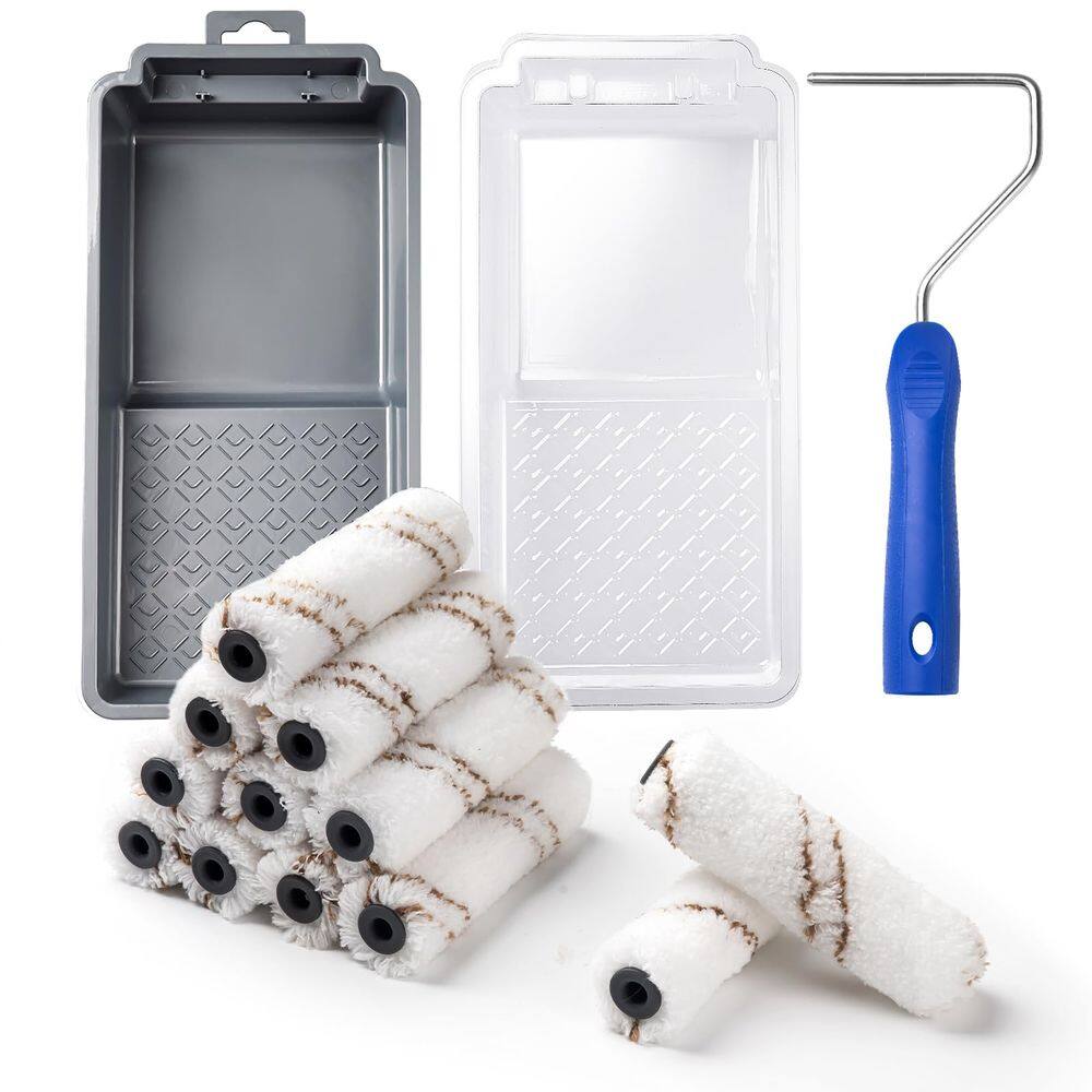 Kit de rolos de pintura Mister Rui, microfibra de 4 polegadas, pacote com 16