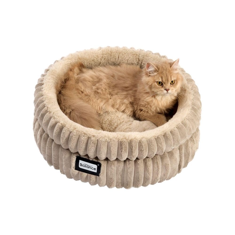 Cat Bed BALANCE Kitten, pele de pelúcia redonda supermacia e lavável