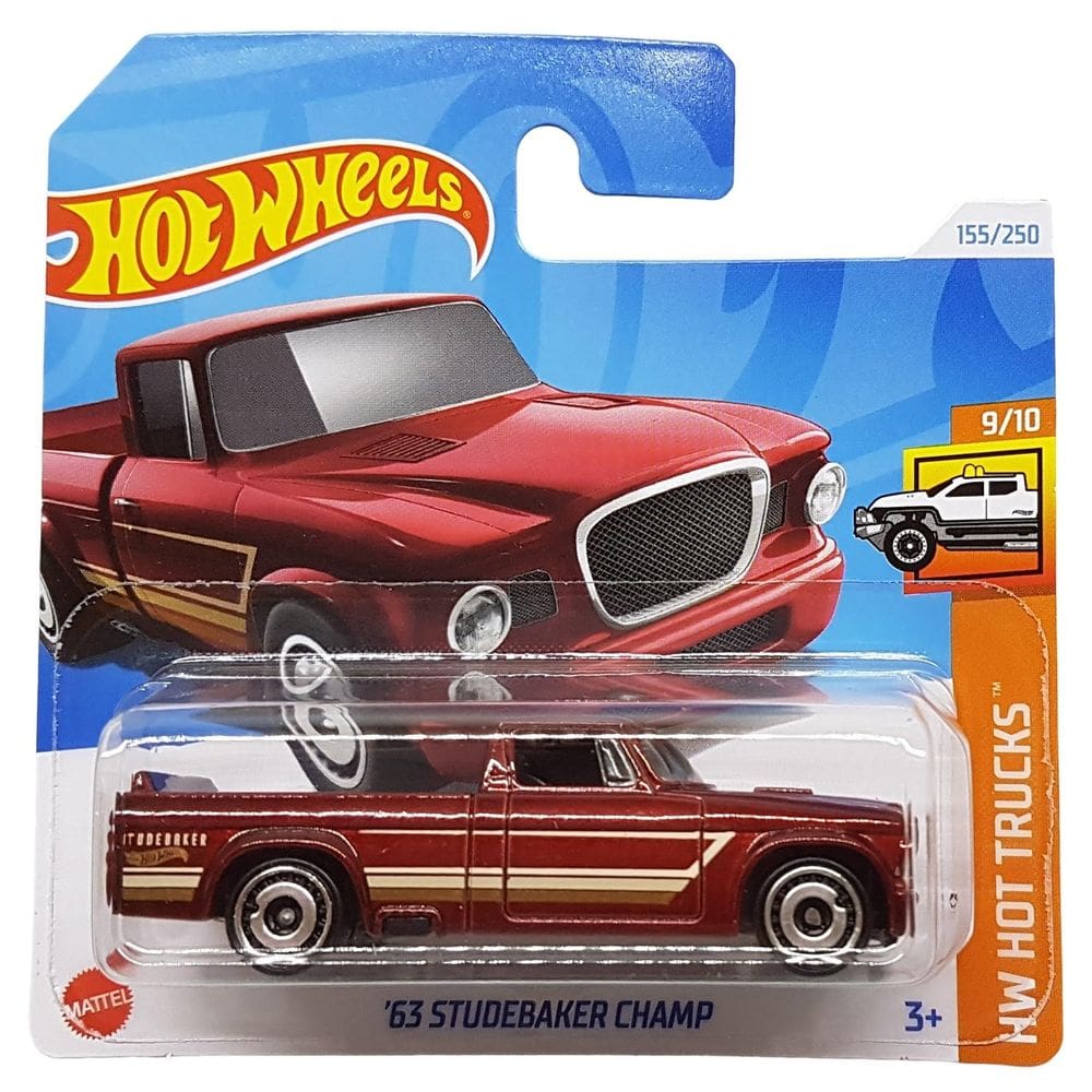 Caminhões quentes Hot Wheels 63 Studebaker Champ Red HW