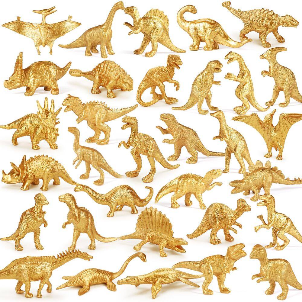 Mini bonecos de dinossauro AugToy Gold Plastic 48 unidades para crianças com mais de 2 anos