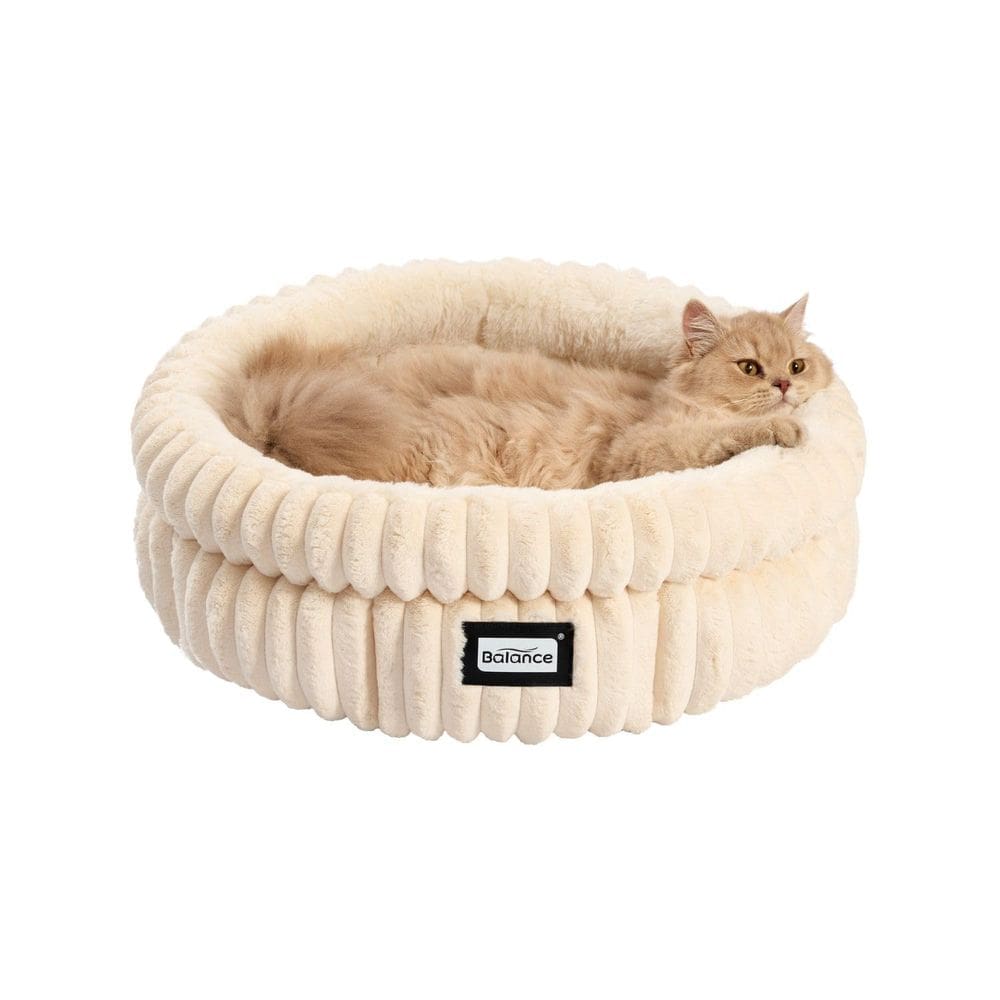 Cat Bed BALANCE Kitten, pele de pelúcia redonda supermacia e lavável