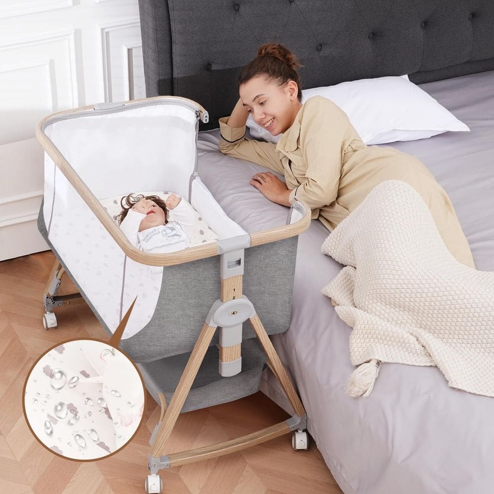 Berço Jestonten Baby Bedside Sleeper 3 em 1 com acessórios