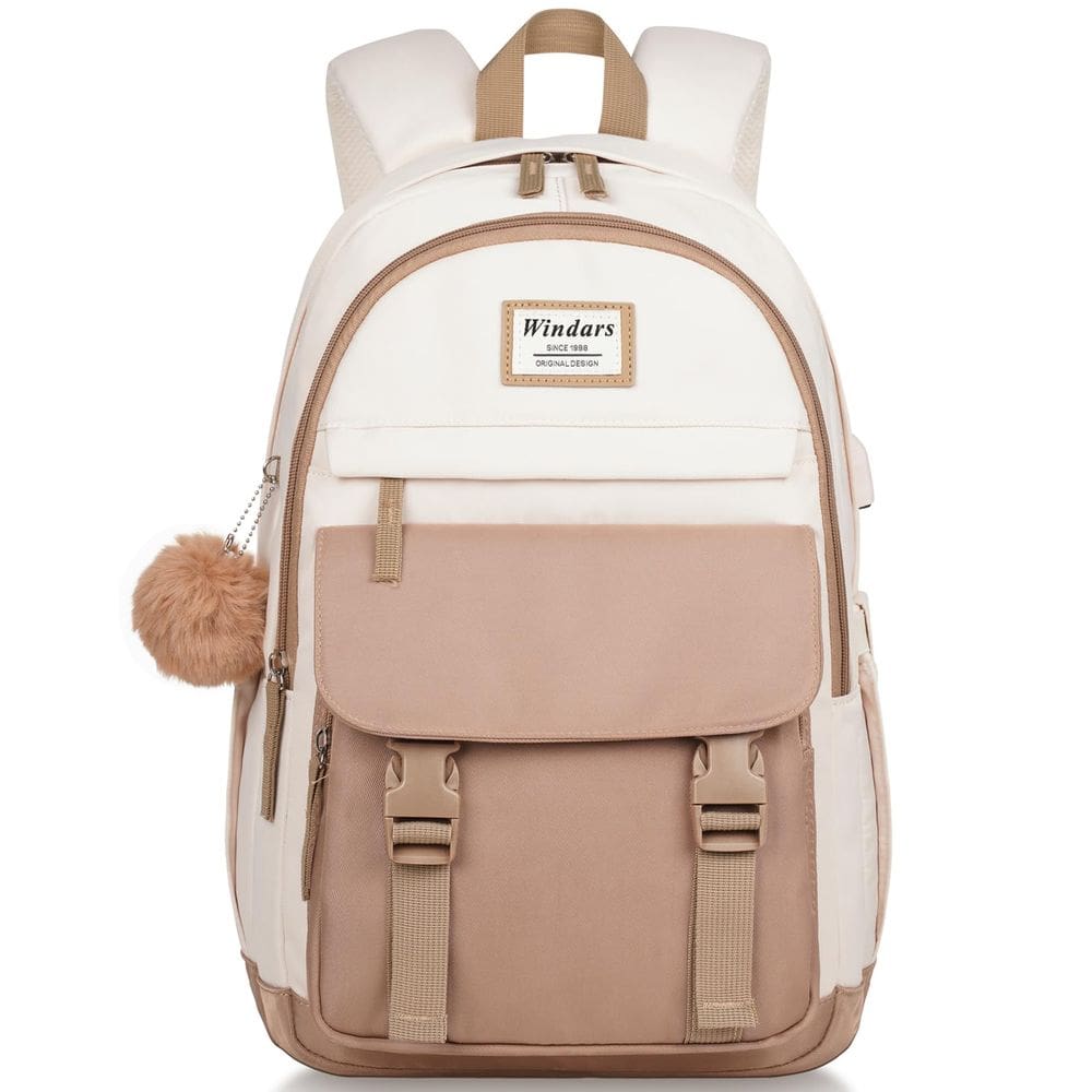Mochila WINDARS School para meninas adolescentes 17,3&quot; para laptop cáqui