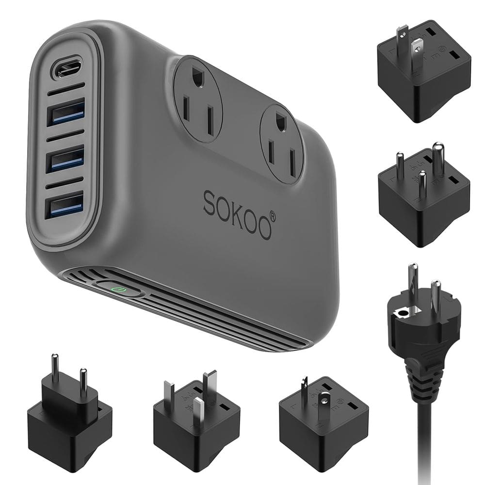 Adaptador de alimentação Conversor de tensão 220V a 110V SOKOO com USB