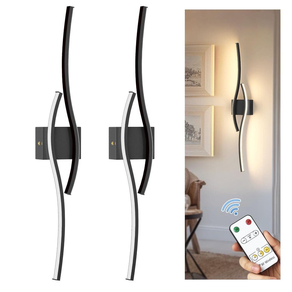 Conjunto de 2 arandelas de parede L LOHAS LED operadas por bateria