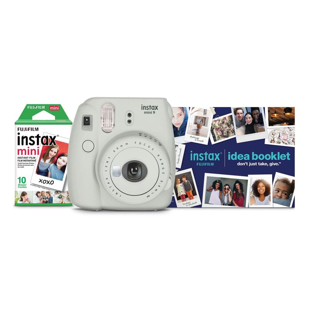Pacote de férias da câmera Fujifilm Instax Mini 9 de 2021 - Smokey White